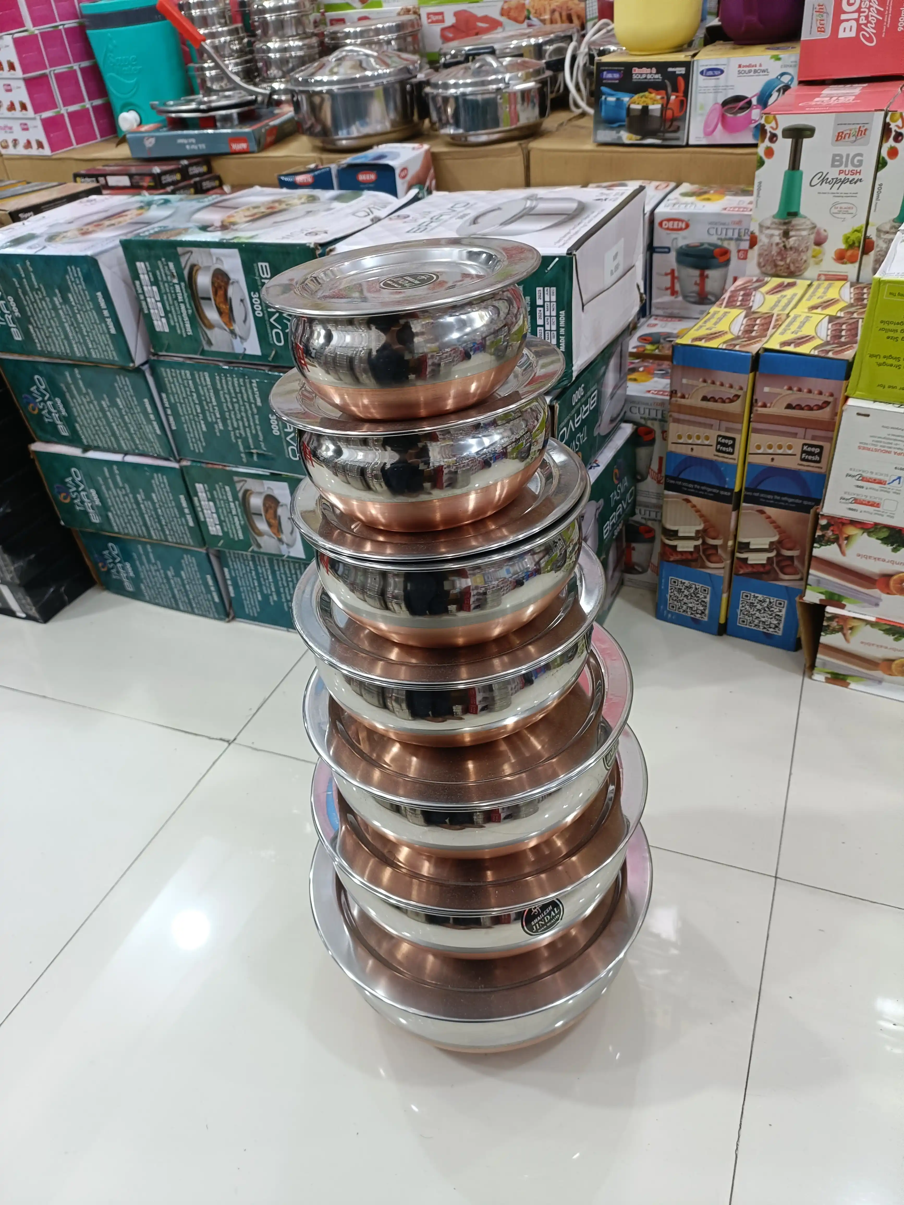 Jindal band 7 pcs Handi Set.Stainless Steel