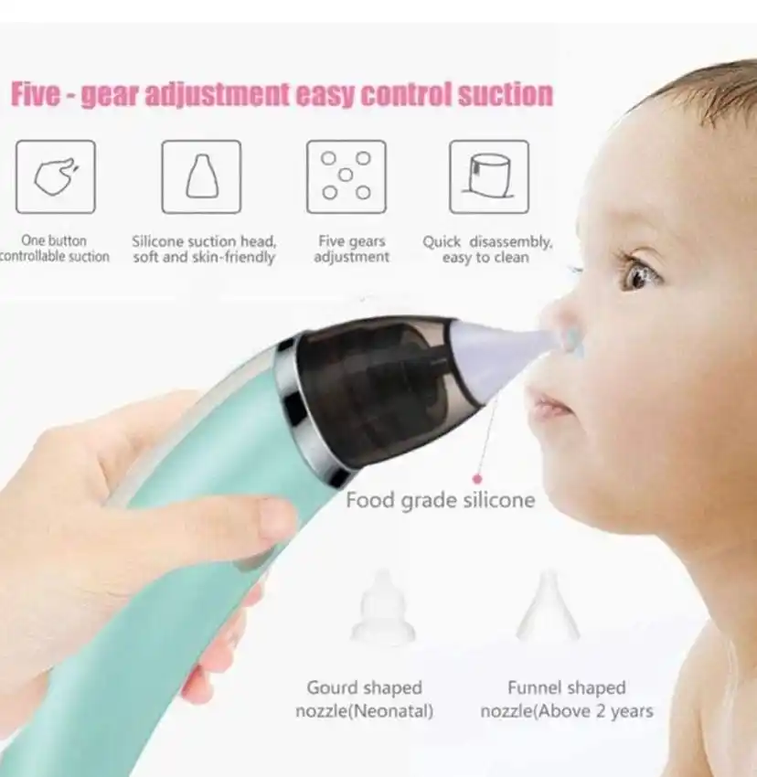 Baby Nasal Aspirator Automatic Nasal Sucker Electric Baby Nose Cleaner Nose Mucus Boogies with 5 Levels of Suction Rechargeable Portable Mucus Remover for Newborn Infant Toddler