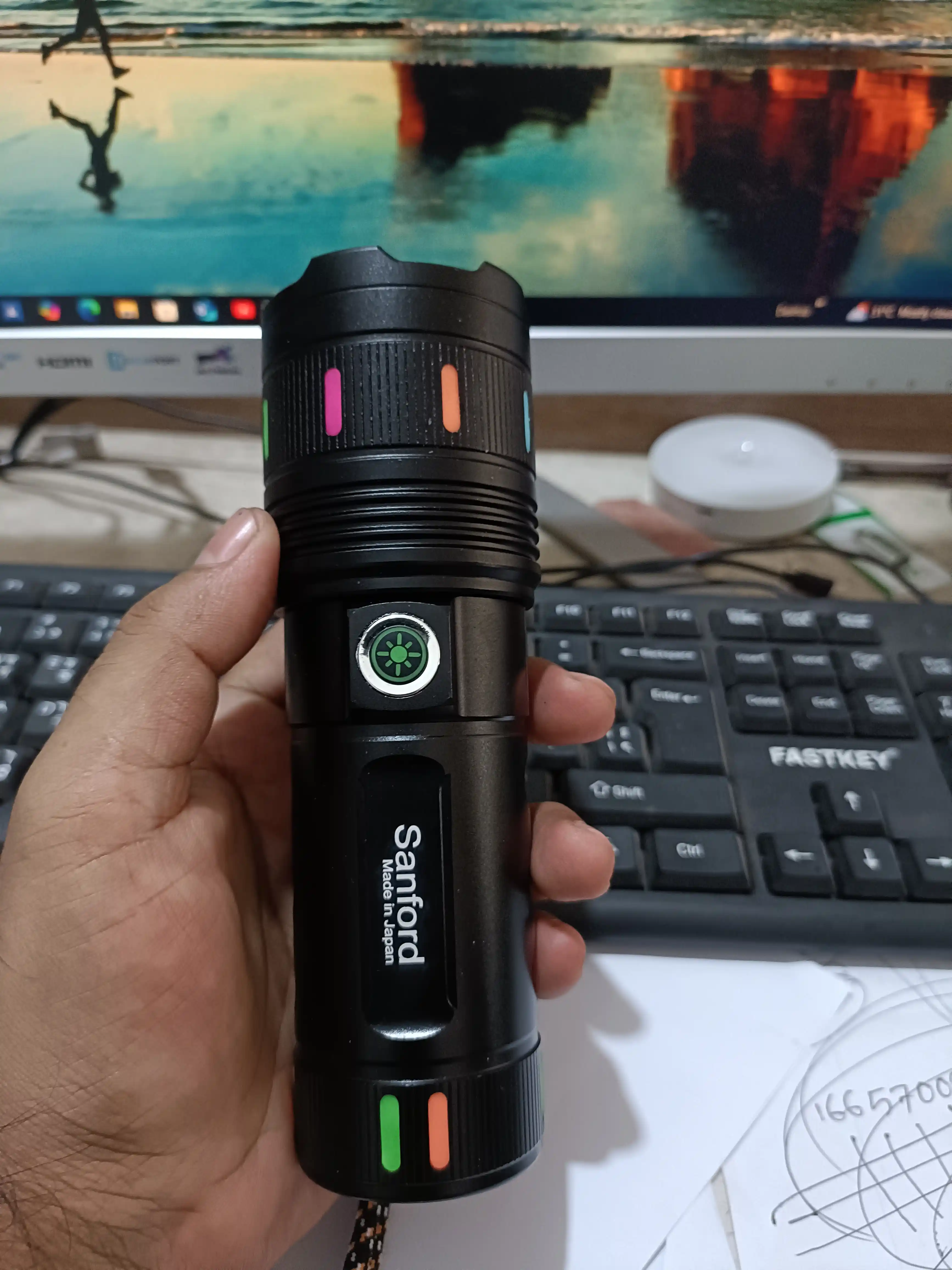 Sanford Super Bright Flashlight – White Laser LED Made in Japan 18650mAh Light